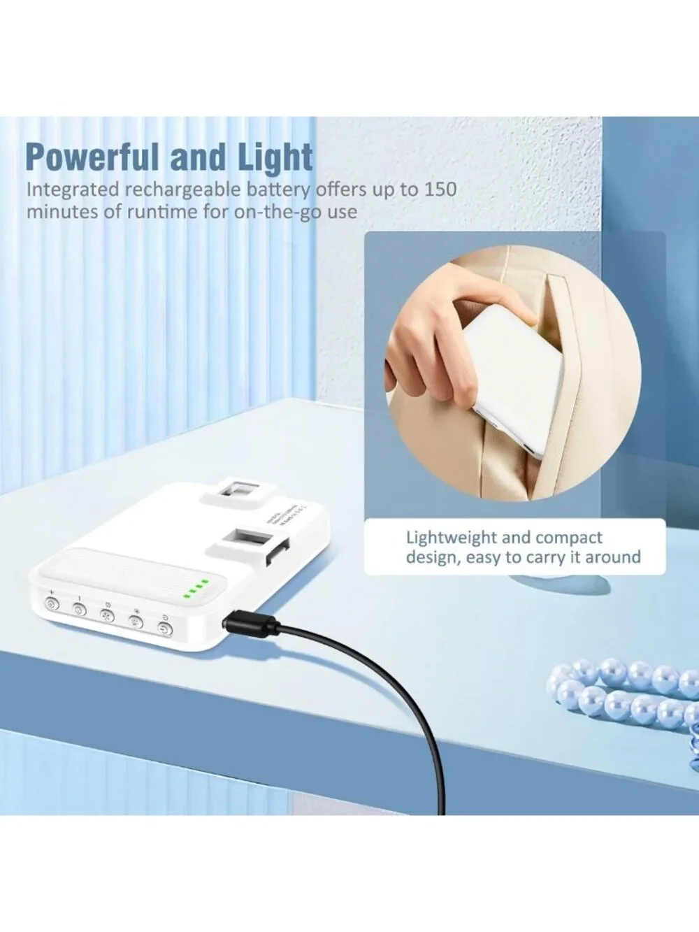 60 LED Portable Selfie Light with Clip & Tripod - Rechargeable, 9 Modes for